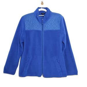 Talbots Jacket L‎ Petite Fleece Soft Shell Elbow Patch Quilted Gorpcore Hiking